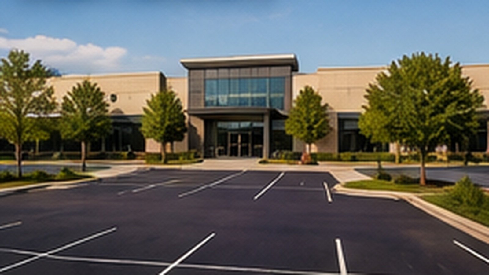 Commercial parking lot striping in East Wichita, KS