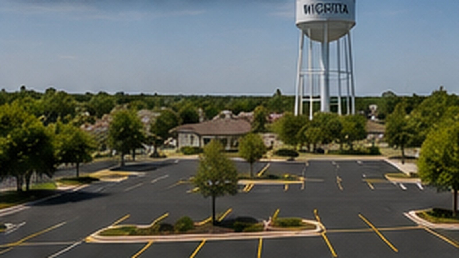 Commercial parking lot striping in North Wichita, KS