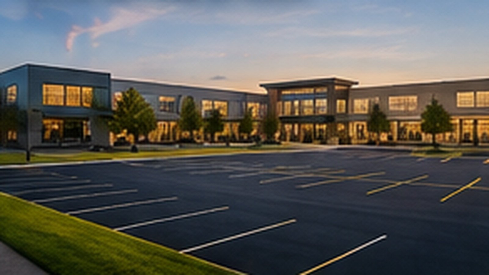 Commercial parking lot striping in South Wichita, KS